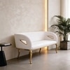 The Meridian Metal Bench in White Finish
