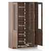 Hubert 6 Door Kitchen Display Cabinet in Classic Walnut Finish