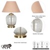 SECRET Water Droplets On Glass and Brass Finish Metal Large Table Lamp With Beige Cotton Shade