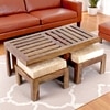 Irish Sheesham Wood 2 Seater Coffee Table Set In Teak Finish
