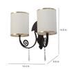 Eliante Cloth Shade Wall Lights Mild Steel & Glass Material Dark Brown & White Finish