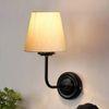 Otto Off White Cotton Wall Mounted Lamp with Iron Base (KV01)