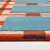 Presto Blue Geometric Hand Tufted Wool Carpet 4X6 Feet