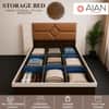 AIAN Beckley Queen Size Upholstered Platform Bed Walnut