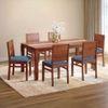 Atlas Crest Storage Solid Wood 6 Seater Dining Table With Atlas Dining Chairs Set