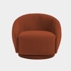 Lorna Swivel Solid Wood Round Chair in Brown Colour