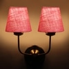 Devansh Metal Electric Wall Light in Gold Colour with Pink Shade Count of 2 Lights