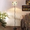 Georgia Zig Zag Iron Floor lamp with Cotton Drum Multicolor Shade (Z27)