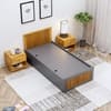 Hexa Engineered Wood Modern Single Bed With Headboard With Storage In Slate Grey And Giant Wood
