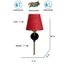 Devansh Metal Electric Wall Light in Black Colour with Maroon Shade Count of 1 Light