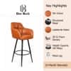 Doe Buck Luxury Faux Leather Counter Height Bar Stool in Tan Colour