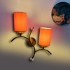 Devansh Metal Electric Wall Light in Gold Colour with Orange Shade Count of 2 Lights