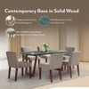 Adria Jade Green Marble 6 Seater Dining Table In New Walnut Finish