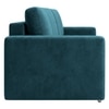 Alfon 3 Seater Velvet Pull Out Sofa Cum Bed with Storage In T Blue