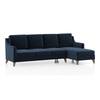 Abbey Sectional Sofa (Colour : Cobalt, Cushion : Hard, Seater : Right Aligned 3 Seater + Right Aligned Chaise)