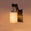 Devansh Solid Wood Electric Wall Light in Brown Colour with Beige Shade Count of 1 Light
