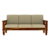 Madhavi 3 Seater Wooden Sofa (Creame Colour, Honey Finish)
