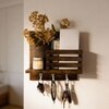 Somerset Wooden Wall Shelf Organiser With Key Holders