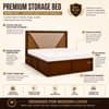 Shilp Solid Wood Comfort Queen Bed Hydraulic Storage Provincial Teak Finish Mattress 60 x 78 Inches