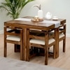 Kingston Sheesham Wood Accent 4 Seater Dining Table Set