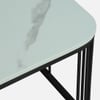 Furnamet Square Metal Nesting Coffee Table Set Black Finish White Porcelain Top Set Of 2