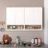 Opryt Engineered Wood Wall Mounted with Shelf Two Kitchen Cabinet Rack In White Finish