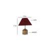 Joyce Maroon Natural Fiber Shade Table Lamp with Natural Wooden Base