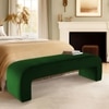 Floran Velvet 2 Seater Ottoman Bench in Green Color
