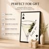The Castle Decor Lucky You Martini Cocktail Wall Art Framed Painting 16x24 Inch