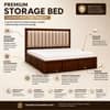 Tarang Solid Wood Comfort King Bed Hydraulic Storage Provincial Teak Finish Mattress 72 x 78 Inches