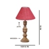 Devansh Pink Jute Table Lamp With  Wood Natural Base (10X18 Inches)-35