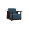 Serra Wooden Sofa - Mahogany Finish (Colonial Blue)