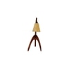 Species Brown Wooden Table Lamp with White Jute Lampshade