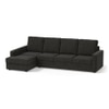 Apollo Sofa (Colour : Graphite Grey, Cushion : Soft, Back Type : High Back, Seating Capacity : Left Aligned 3 Seater + Left Aligned Chaise)