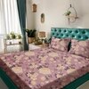 Peach Floral 180 TC Flat 1 Queen  Bedsheet with 2 Pillow Covers