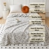 Liv White & Green Floral Cotton Comforter Double Bed 300 Gsm