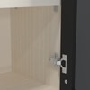Aluminium Black Profile 2 Brown Tinted Glass Handless Shutters Wall Cabinet In Highland Pine Finish