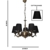 Devansh Gold Antique Wall Mounted Lamp With Black  Cotton Shade