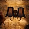 Devansh Dual Steel Metal  Wallmounted Lamp With Cotton Steel Metal  Shade