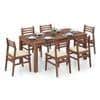 Arabia Leon Solid Wood 6 Seater Dining Table With Set Of 6 Chairs (Colour- Camilla Ivory, Finish- Teak)