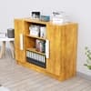 Hexa Red Bookshelf Engineered Wood Display Cabinet with Storage in Giant Wood Colour
