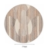 Handmade Round Wool Rug Modern Minimalist Beige 7 Feet Carpet