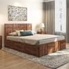 Astoria Solid Wood Queen Size Box Storage Bed In Teak Finish