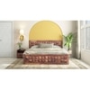 Diamond Solid Wood King  Size Bed With Box Storage (Teak Finish)