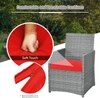 Carry Bird Wicker Patio Furniture Outdoor Balcony Chairs In Grey And Red Colour