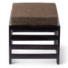Houston Sheesham Wood Stool with Jute Brown Cushion
