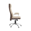 Ettorez Lexus Hb Ultra Premium Leatherette Office Chair In Beige And Mocha Colour