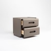 Chestnut Leather Side Table in Brown Colour