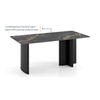 Rosen 6 Seater Ceramic Dining Table Black Finish