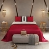 Stoa Paris 300TC UltrSatin Super King Bedsheet with 2 Pillow Covers Satin Super Red Red